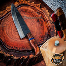 Faca do Chefe Artesanal em Aço Carbono com Cabo Integral em Madeira Jacarandá